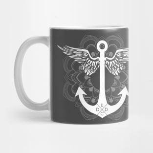 Mandala Dragonfly Anchor Mug